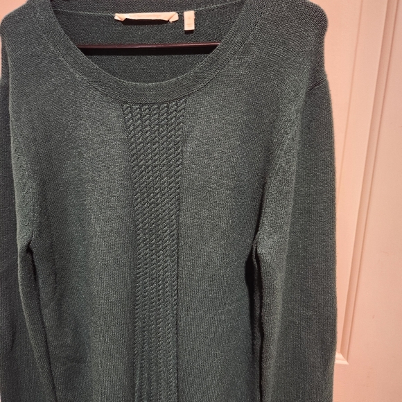 Soft Surroundings Green Chunky Pullover Sweater Holiday Christmas Large - Picture 7 of 7